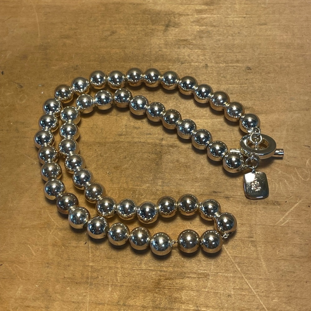 Ralph Lauren Silvertone Beaded / Pearl Necklace